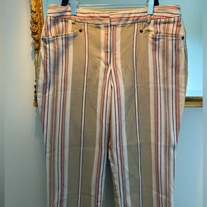 LOFT Cotton Multicolor Striped Chinos